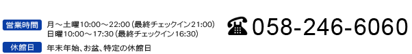 お問合せ　電話番号058-246-6060